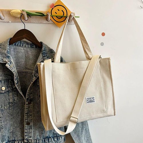 Bolso de Mano Coreano de Pana,Bandolera Cuadrada con Correa de Cadena para Mujer.HOGAWAY