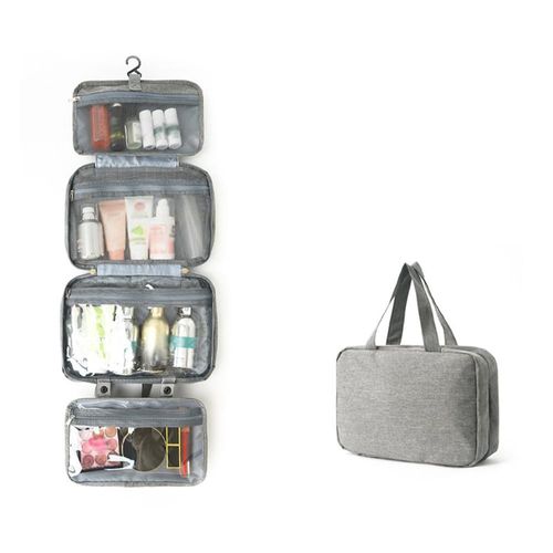 Neceser de Viaje Plegable 4 Capas con Separación Húmedo/Seco,Bolsa de Aseo Portátil Multicolor con Gancho Colgante.HOGAWAY