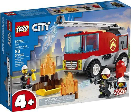 Kit de construcción LEGO City Fire Ladder Truck 60280 88 piezas