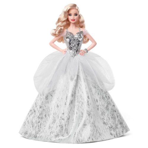 Muñeca navideña Barbie Signature 2021 con soporte y certificado