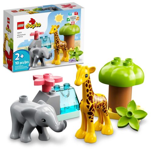 Juguete LEGO DUPLO Wild Animals of Africa 10971 con bebé elefante y jirafa