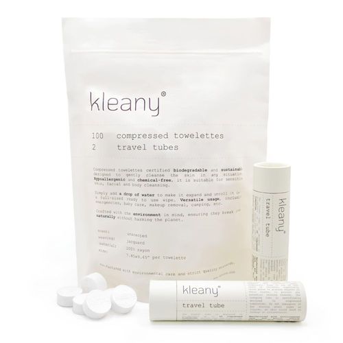 Toallitas de Limpieza para la Piel Kleany 100 Toallas Comprimidas