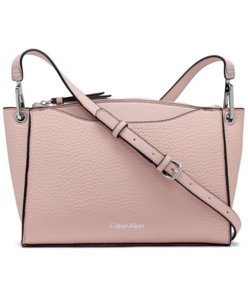 Bolso de mano Calvin Klein Garnet con cierre superior y bandolera – color Blossom