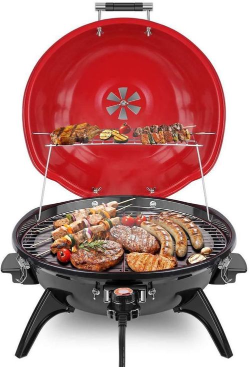 Parrilla eléctrica Techwood 1600W portátil para interior y exterior