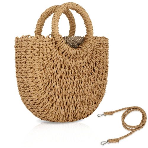 Bolso FENBEN Redondo de Paja Bandolera 25x8x25 cm