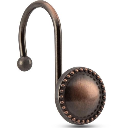 Gancho para cortina de ducha PSPFTN – Pack de 12 resistente al óxido acabado en bronce