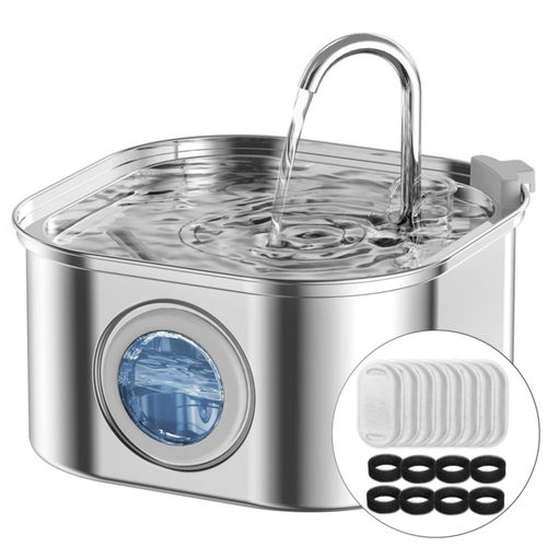 Fuente de Agua para Mascotas NautyPaws de Acero Inoxidable 32 L con Filtración