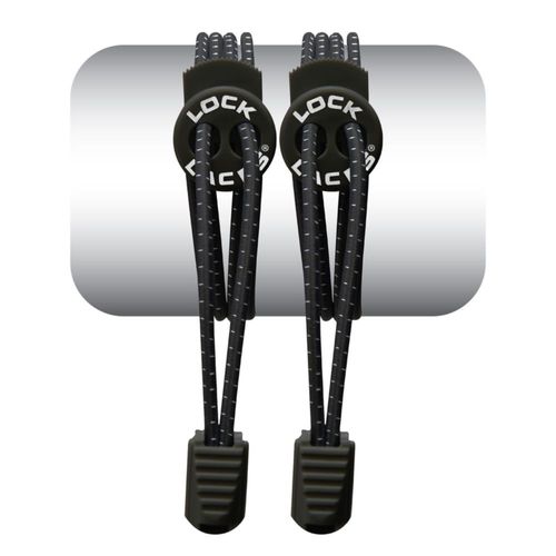Lock Laces – Cordones elásticos sin atar 48 pulgadas (122 cm) color negro