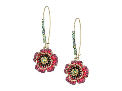 Pendiente Betsey Johnson Rosa Colgante 6x2 cm