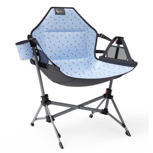 Silla hamaca plegable para niños Busy Bee con portavasos – azul