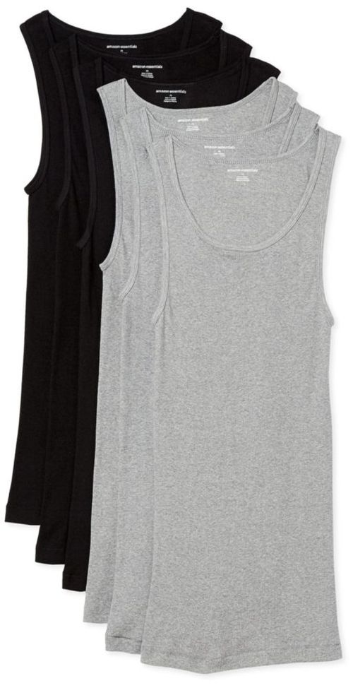 Camisetas interiores sin mangas Amazon Essentials ajuste entallado algodón pack de 6
