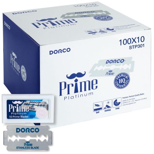 Cuchillas de afeitar DORCO STP301 Platinum de acero inoxidable 1000 uds