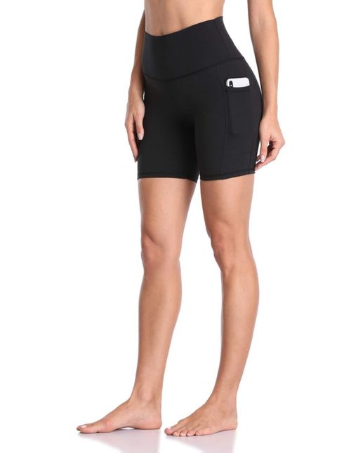 Shorts Colorfulkoala de cintura alta 15 cm de entrepierna con bolsillos color negro