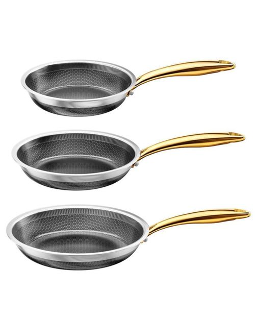 Juego de sartenes FogDream 8-12" antiadherente de panal dorado