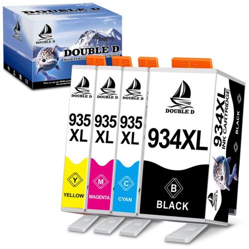 Cartuchos de tinta DOUBLE D 934XL 935XL de alto rendimiento (paquete de 4)