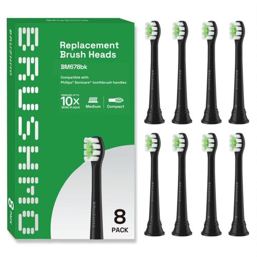 Cabezales de cepillo de dientes Brushmo BM678bk 8 unidades medio negro
