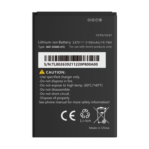 Batería de repuesto ITMBET 5100 mAh para Sonim XP10 (AT&T FirstNet XP9900)