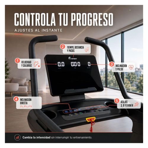 Caminadora Electrica Centurfit Premium Velocidad 19 kmh Profesional con Inclinacion Ideal para Cardio Entrenamiento en Casa Gym Uso Rudo Resistente
