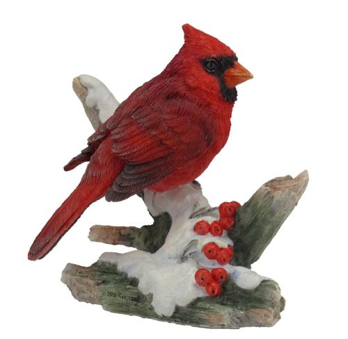 Figurín de Cardenal US 11 cm rojo de polystone decoración