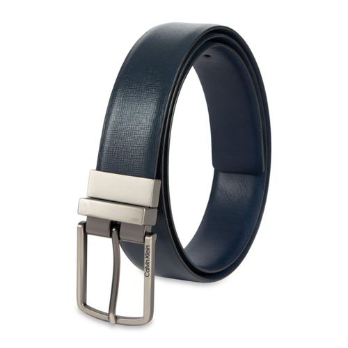Cinturón Calvin Klein reversible Saffiano de punta plana azul marino talla XL