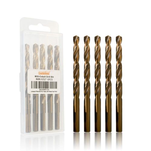 Brocas Luckyway M35 Cobalto 9/32" Recubiertas de Titanio Juego de 5 piezas