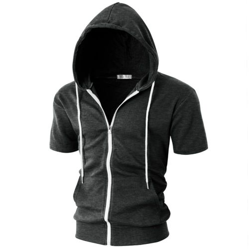 Sudadera con capucha Ohoo DCF007 de corte entallado y manga corta