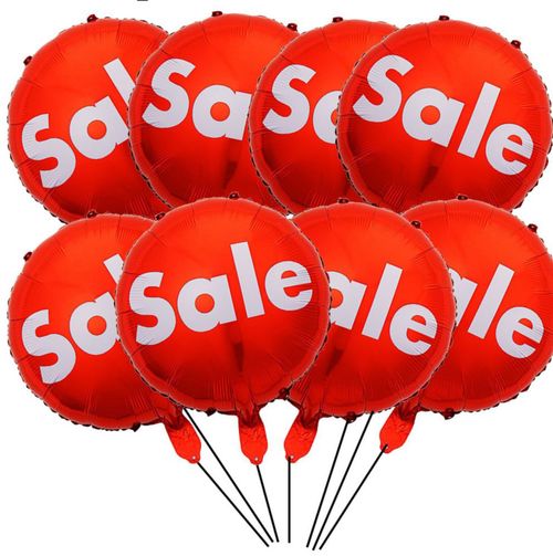 Globo DYT de 18" rojo de lámina Mylar – Pack de 8 redondos
