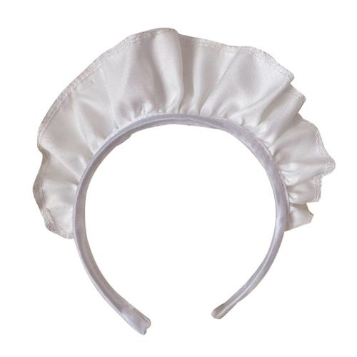 Diadema EINCORN Blanca Ancha con Volantes para Disfraz de Criada