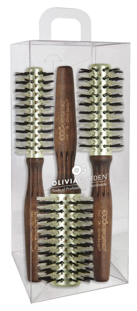 Kit de Cepillos Redondos Térmicos Ecocerámicos de Cerdas Firmes Olivia Garden