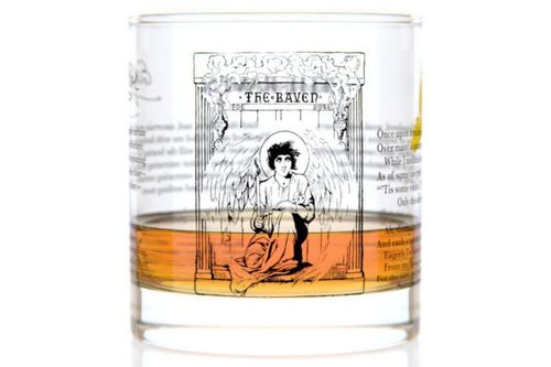 Vaso de Whisky Clásico Well Told - El Cuervo de Edgar Allan Poe - Vaso Old Fashioned para Amantes de los Libros (11 oz)