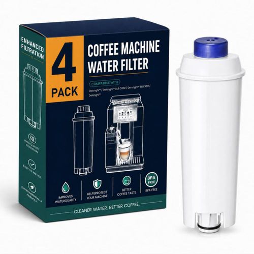 Klamol Pack de 6 filtros de agua de repuesto para máquina de café compatibles con DeLonghi DLSC002 para series Magnifica Evo Dinamica Plus Eletta