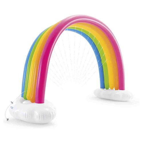 Arcoiris + Rociador Juego Inflable Niños Hogar Alberca Intex