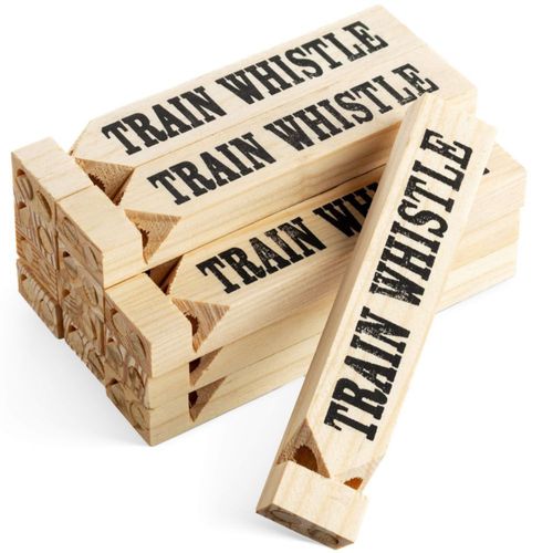 Paquete de 48 Silbatos de Tren de Madera Bedwina de 15 cm