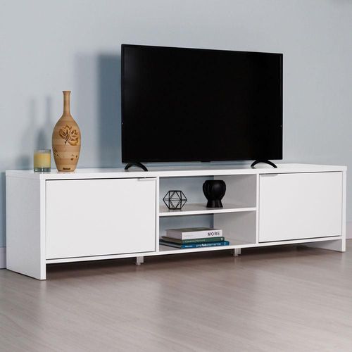 Mueble mesa para tv rack madesa 2 puertas hasta 80 blanco