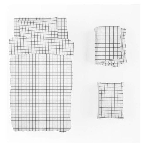 Juego de Sábanas Koala  Rebeca King Size Cuadro Gris