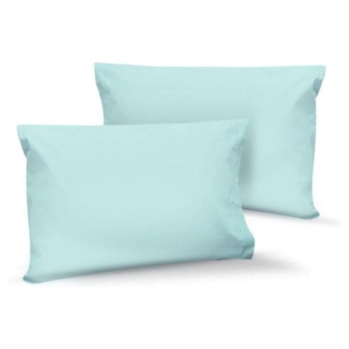 Par de Fundas de Almohada Algodón Percal 300 King Size  Agua