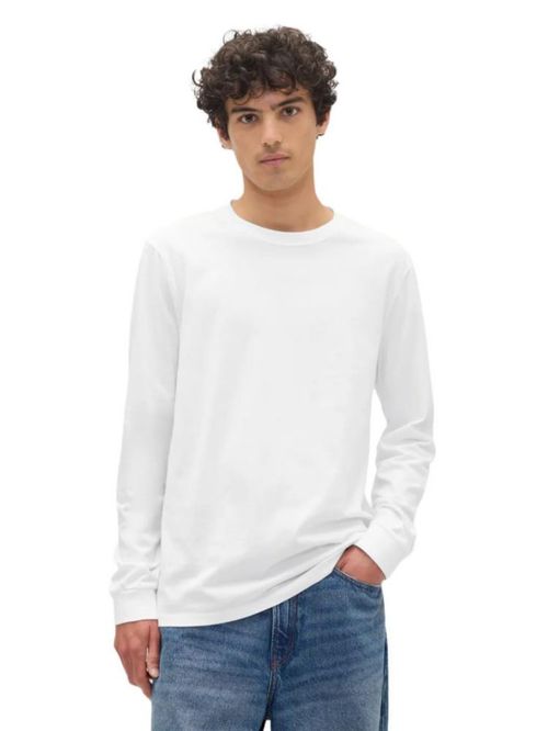 Camiseta GAP de manga larga para hombre para uso diario suave color blanco roto XXL