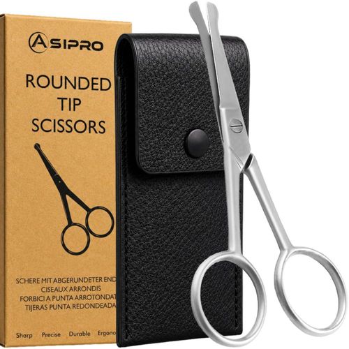 Tijeras ASIPRO de Punta Redondeada con Funda Plateada