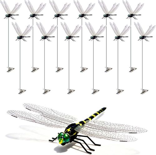 Cushry 12 unidades de clips decorativos de libélula realista