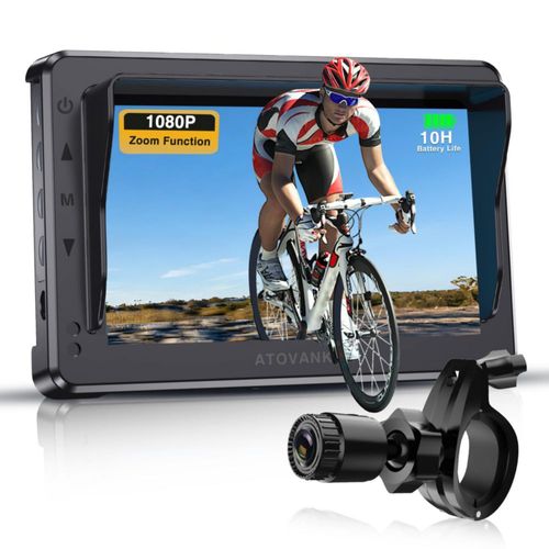 Cámara trasera para bicicleta ATOVANKA 10H Zoom 1080P HD