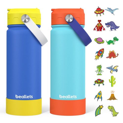 Botella Beallets 532 ml Pack de 2 con vaso y pajilla