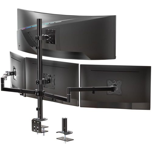 Soporte de Monitor WALI 49" Ultraancho y Pantallas de 27" – Negro