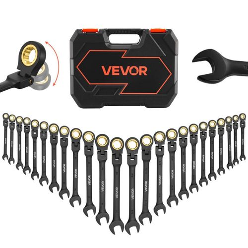 Juego de llaves VEVOR 24 piezas 8-19 mm y 1/4‑3/4" Flex