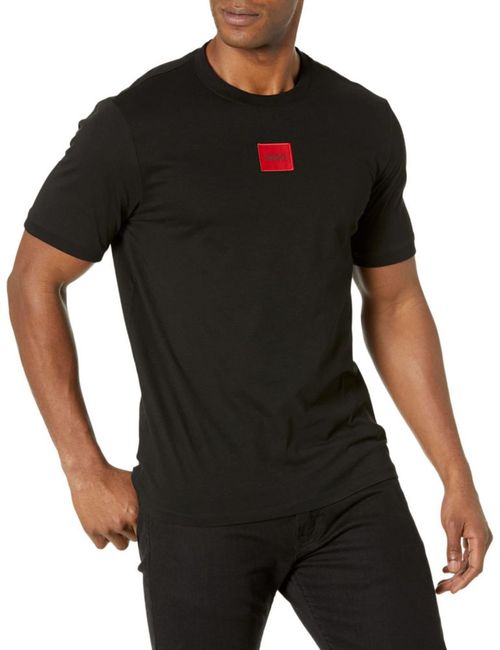 Camiseta HUGO de Cuello Redondo con Logo Negro - Talla Grande
