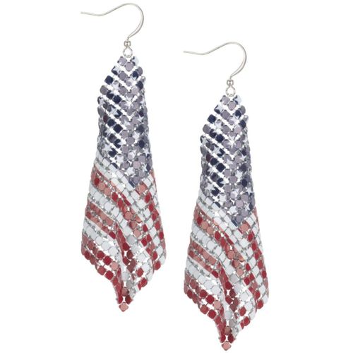 Pendientes Madison Tyler EE. UU. Estrellas y Franjas con Cadena