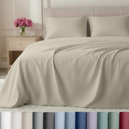 Juego de sábanas California Design Den King 800 hilos Beige