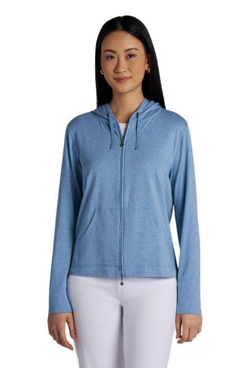 Sudadera con capucha Coolibar Seaside azul claro melange