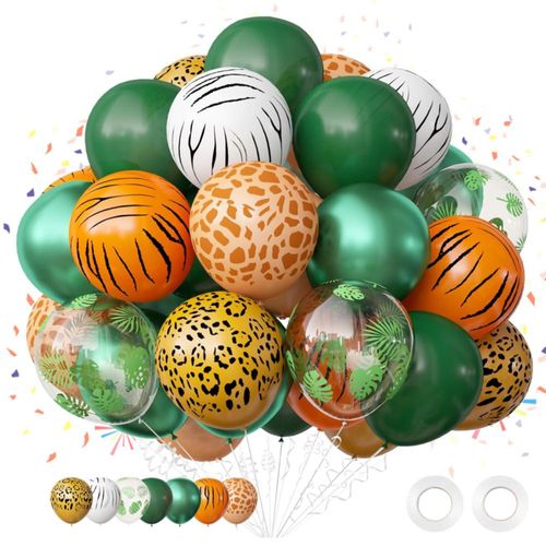 Globos DazzleDaisy 66 piezas Decoración de Látex con Estampado Animal