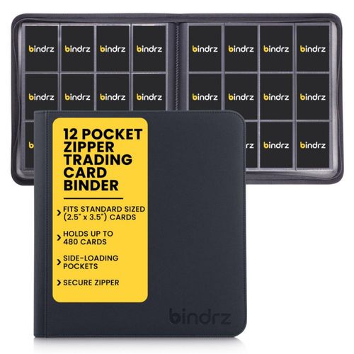 Carpeta para cartas coleccionables bindrz 480 cartas negro con cremallera