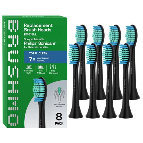Cabezales de cepillo de dientes Brushmo BM618 pack de 8 suaves color negro